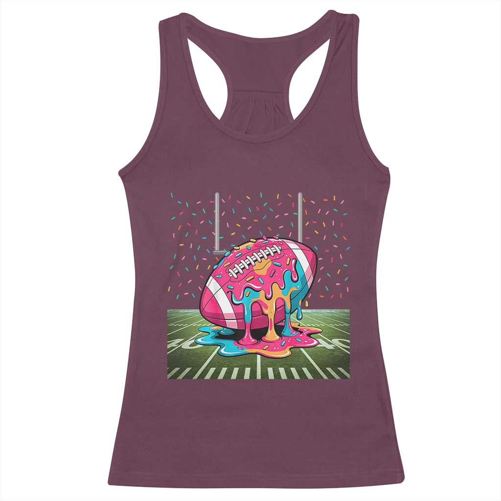 American Football Sprinkles Ice Cream Drip Field Goal Racerback Tank Top - Wonder Print Shop