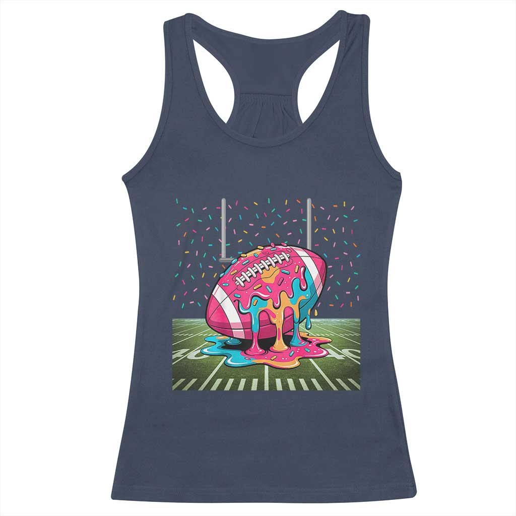 American Football Sprinkles Ice Cream Drip Field Goal Racerback Tank Top - Wonder Print Shop