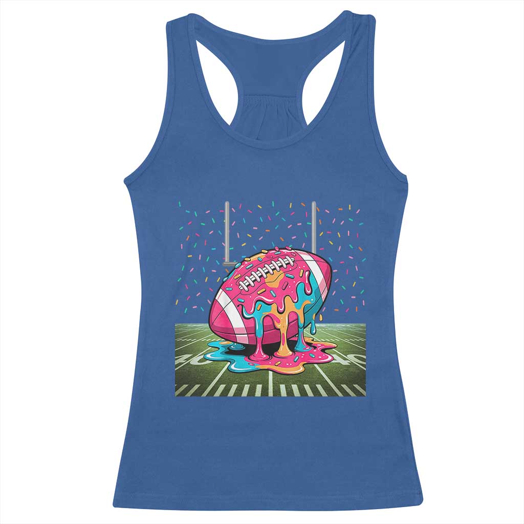 American Football Sprinkles Ice Cream Drip Field Goal Racerback Tank Top - Wonder Print Shop