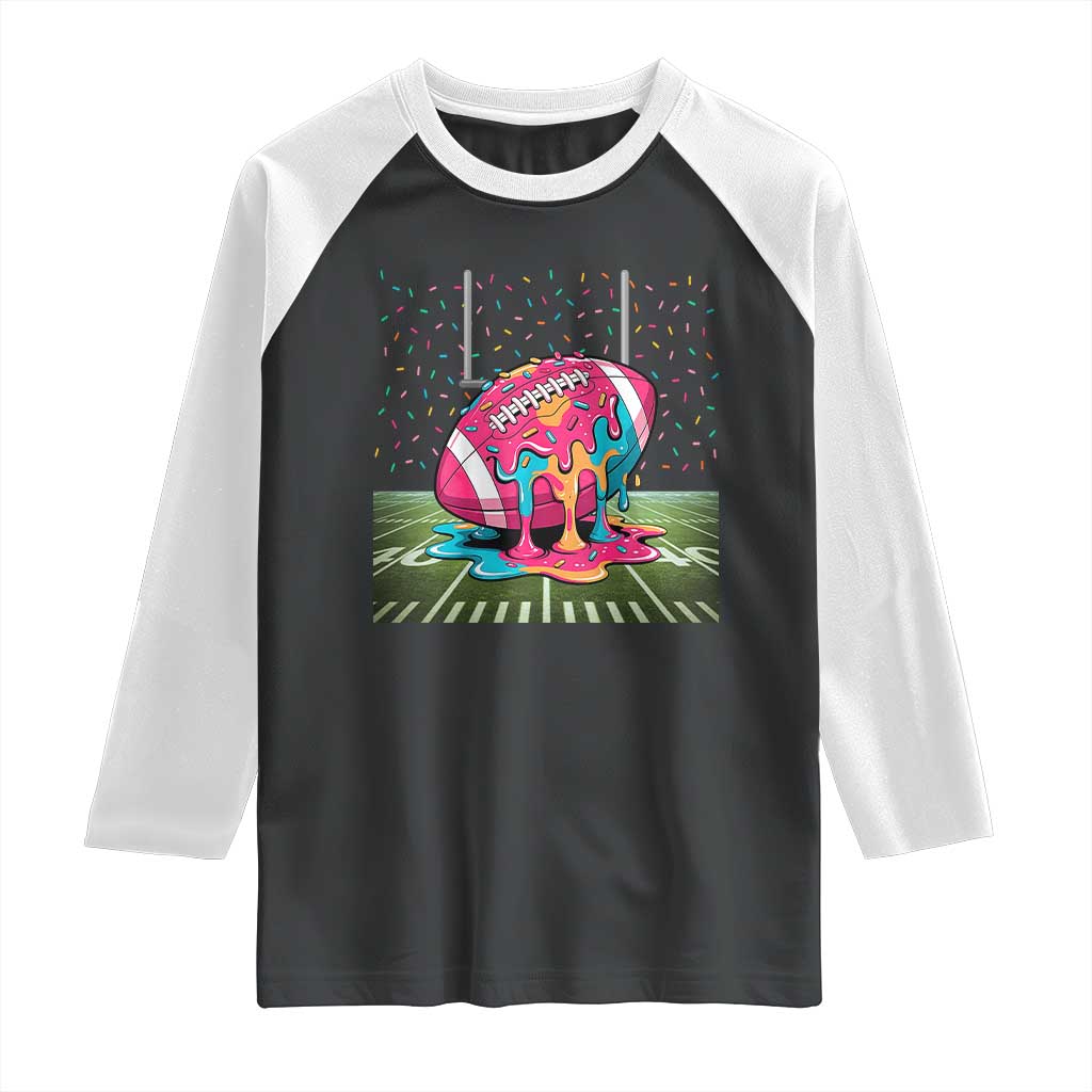 American Football Sprinkles Ice Cream Drip Field Goal Raglan Shirt - Wonder Print Shop