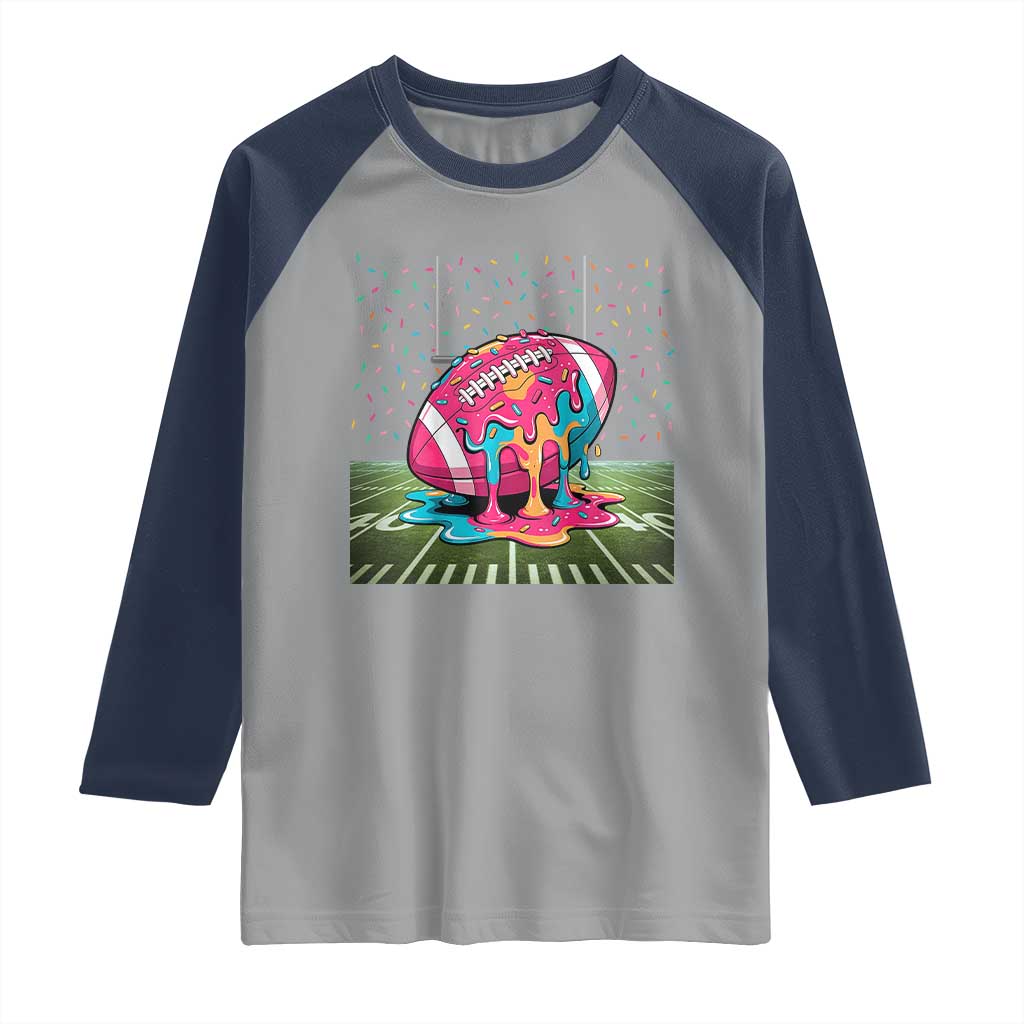 American Football Sprinkles Ice Cream Drip Field Goal Raglan Shirt - Wonder Print Shop