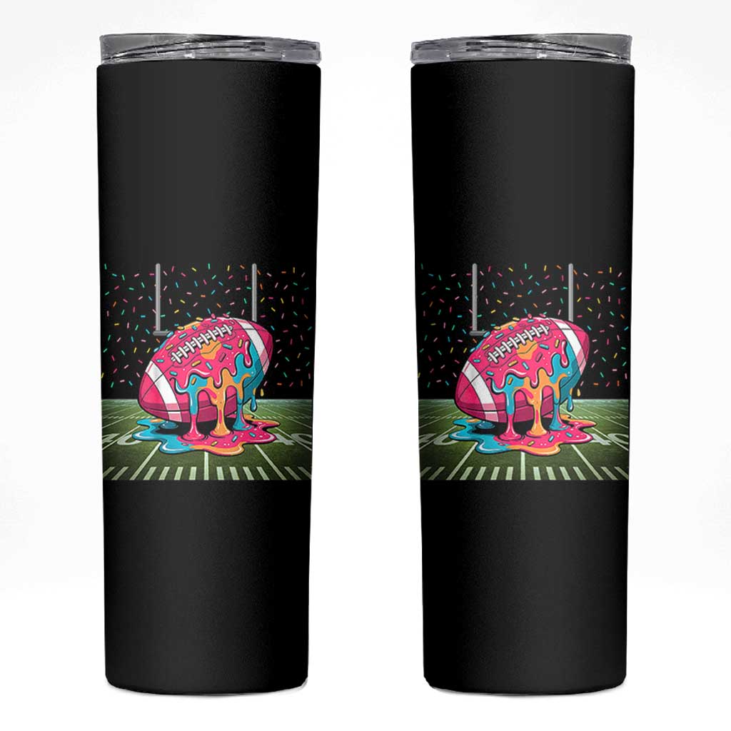 American Football Sprinkles Ice Cream Drip Field Goal Skinny Tumbler - Wonder Print Shop