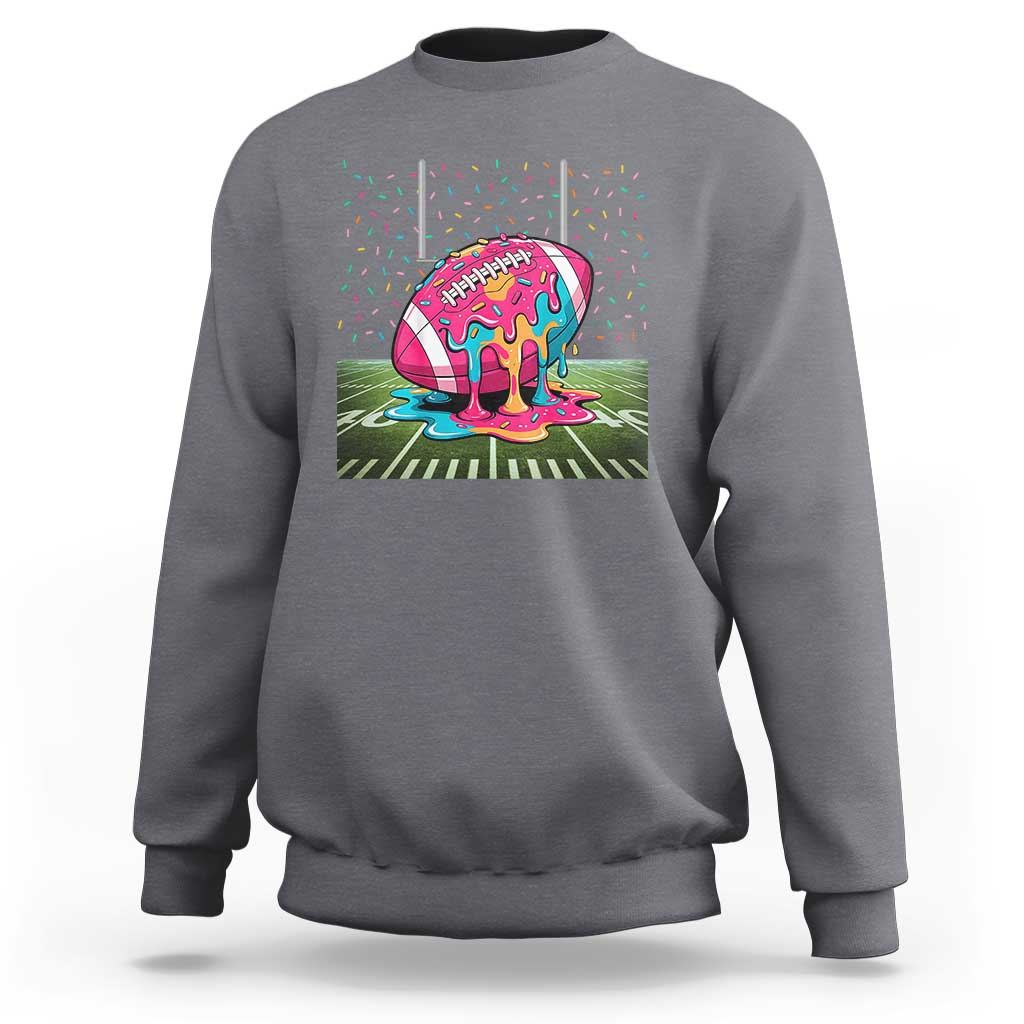 American Football Sprinkles Ice Cream Drip Field Goal Sweatshirt - Wonder Print Shop