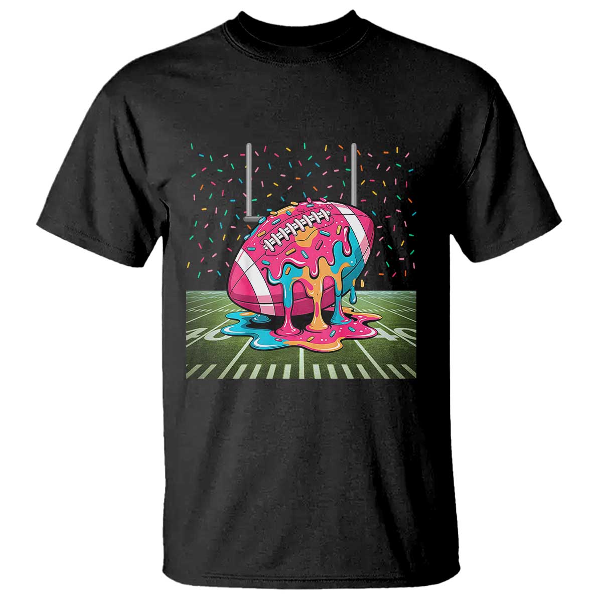 American Football Sprinkles Ice Cream Drip Field Goal T Shirt - Wonder Print Shop