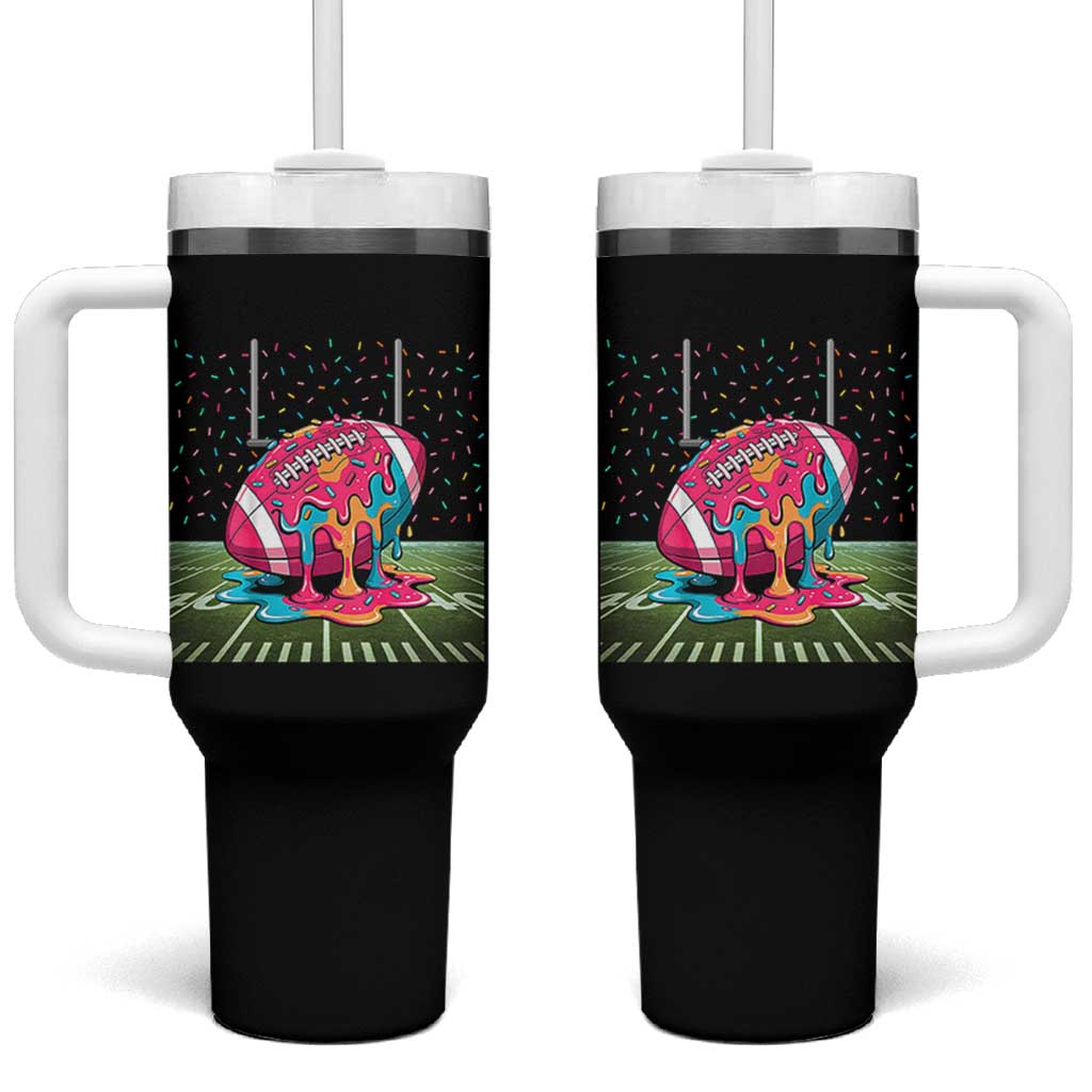 American Football Sprinkles Ice Cream Drip Field Goal Tumbler With Handle - Wonder Print Shop