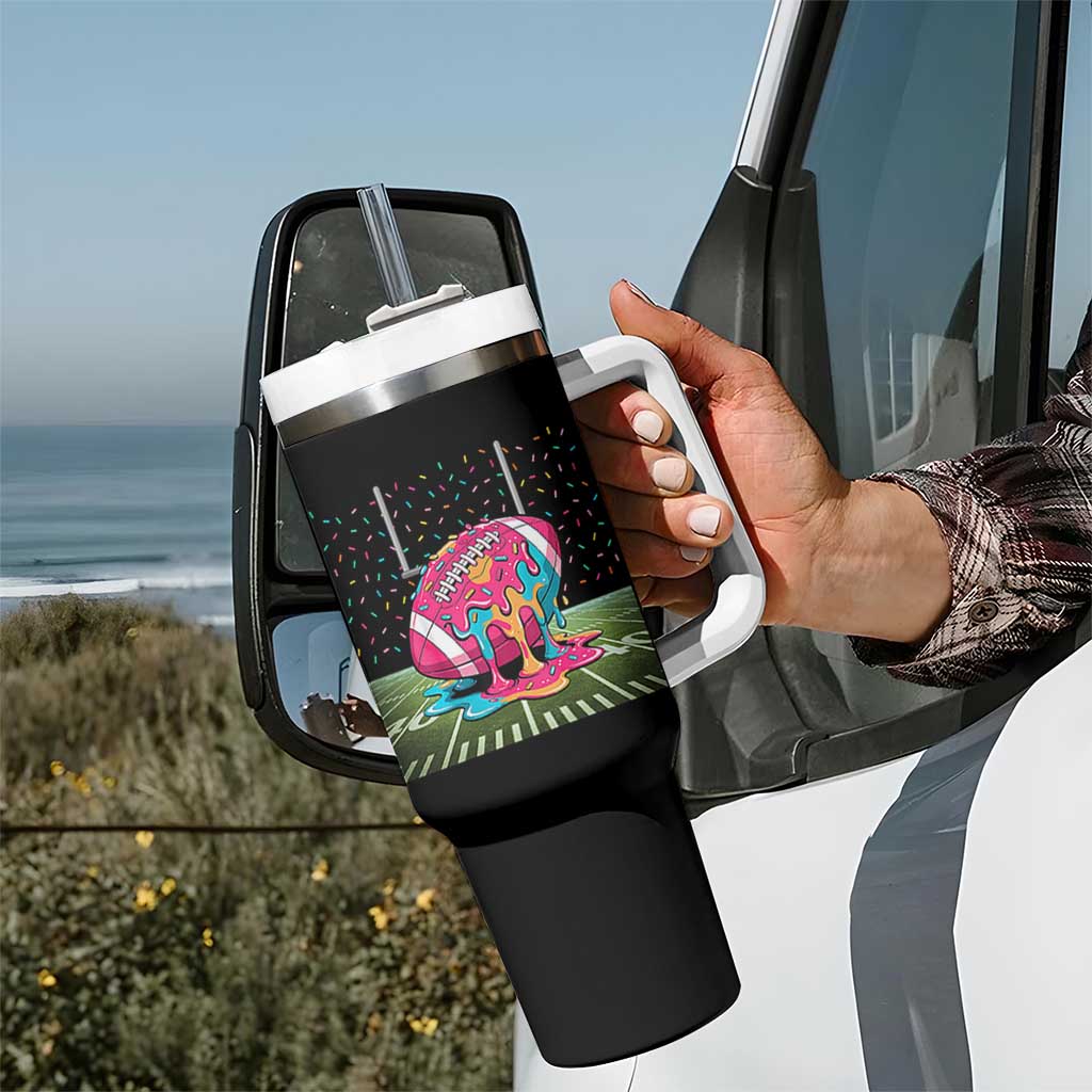 American Football Sprinkles Ice Cream Drip Field Goal Tumbler With Handle - Wonder Print Shop