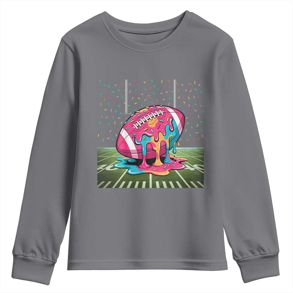 American Football Sprinkles Ice Cream Drip Field Goal Youth Sweatshirt - Wonder Print Shop