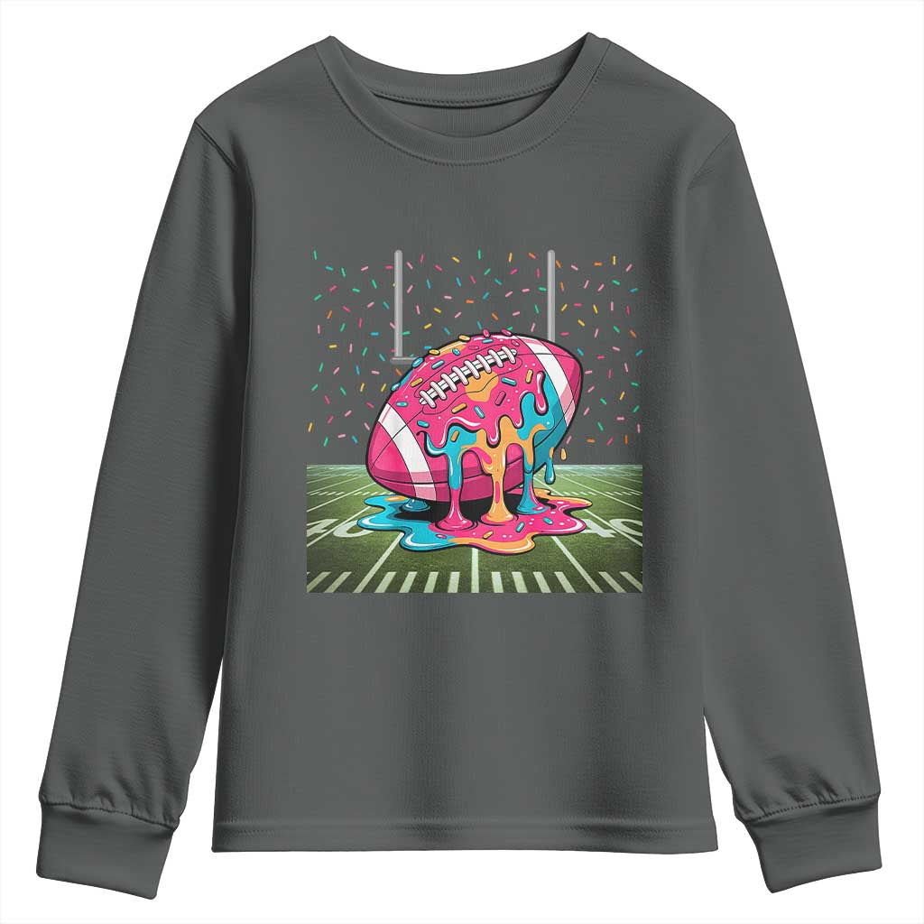 American Football Sprinkles Ice Cream Drip Field Goal Youth Sweatshirt - Wonder Print Shop