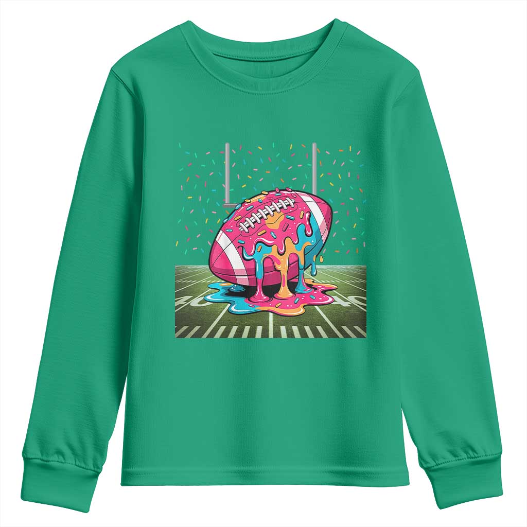 American Football Sprinkles Ice Cream Drip Field Goal Youth Sweatshirt - Wonder Print Shop