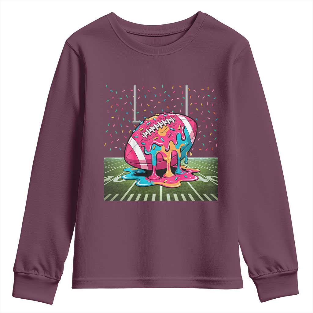 American Football Sprinkles Ice Cream Drip Field Goal Youth Sweatshirt - Wonder Print Shop