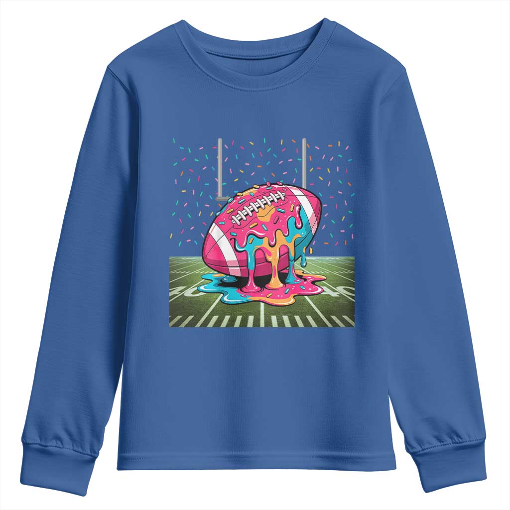 American Football Sprinkles Ice Cream Drip Field Goal Youth Sweatshirt - Wonder Print Shop