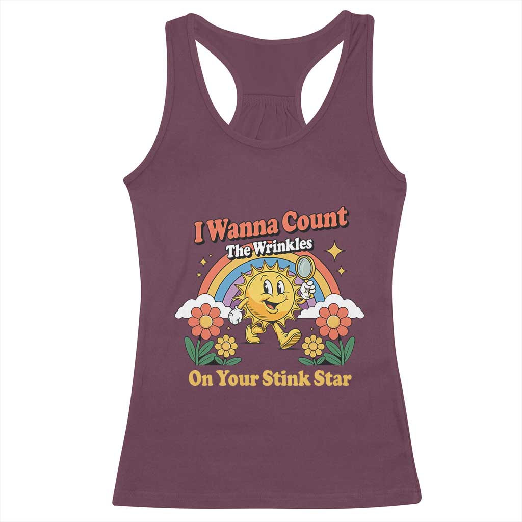 Funny I Wanna Count The Wrinkles On Your Stink Star Racerback Tank Top Adult Humor - Wonder Print Shop