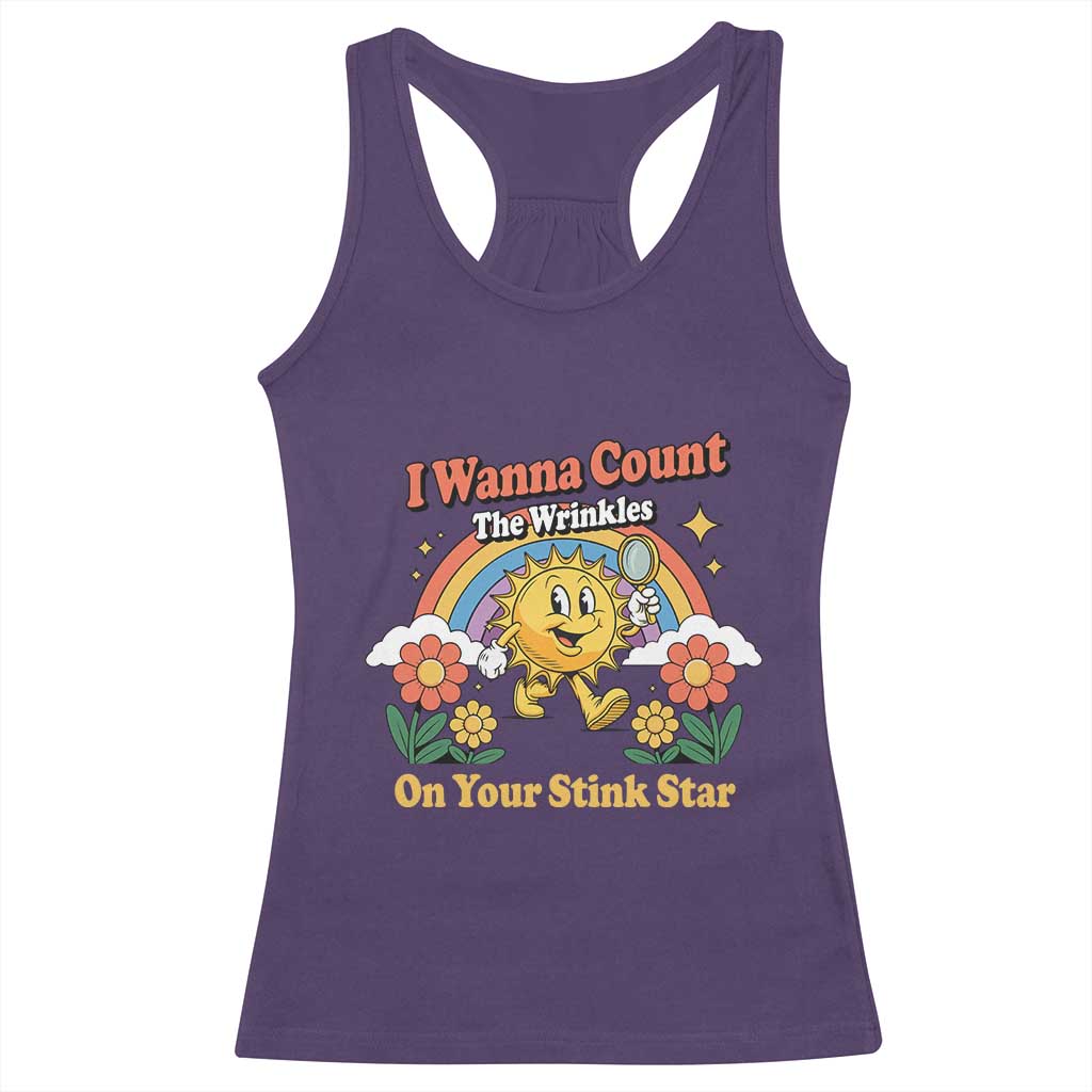 Funny I Wanna Count The Wrinkles On Your Stink Star Racerback Tank Top Adult Humor - Wonder Print Shop