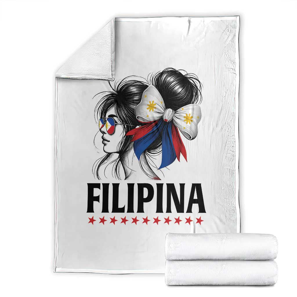Filipina Girl Philippines Flag Proud Pinay Throw Blanket - Wonder Print Shop