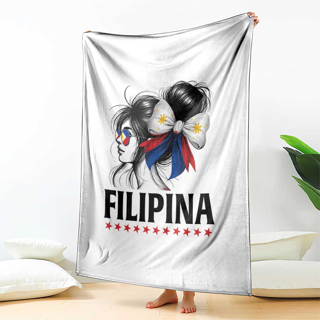 Filipina Girl Philippines Flag Proud Pinay Throw Blanket - Wonder Print Shop