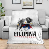Filipina Girl Philippines Flag Proud Pinay Throw Blanket - Wonder Print Shop