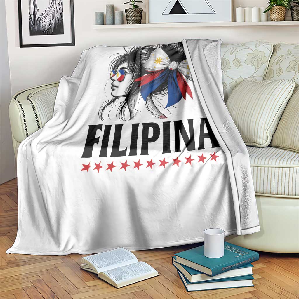 Filipina Girl Philippines Flag Proud Pinay Throw Blanket - Wonder Print Shop