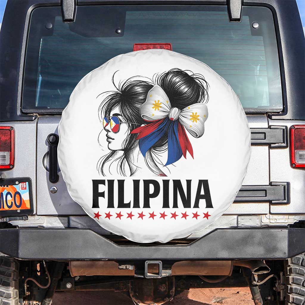 Filipina Girl Philippines Flag Proud Pinay Spare Tire Cover - Wonder Print Shop