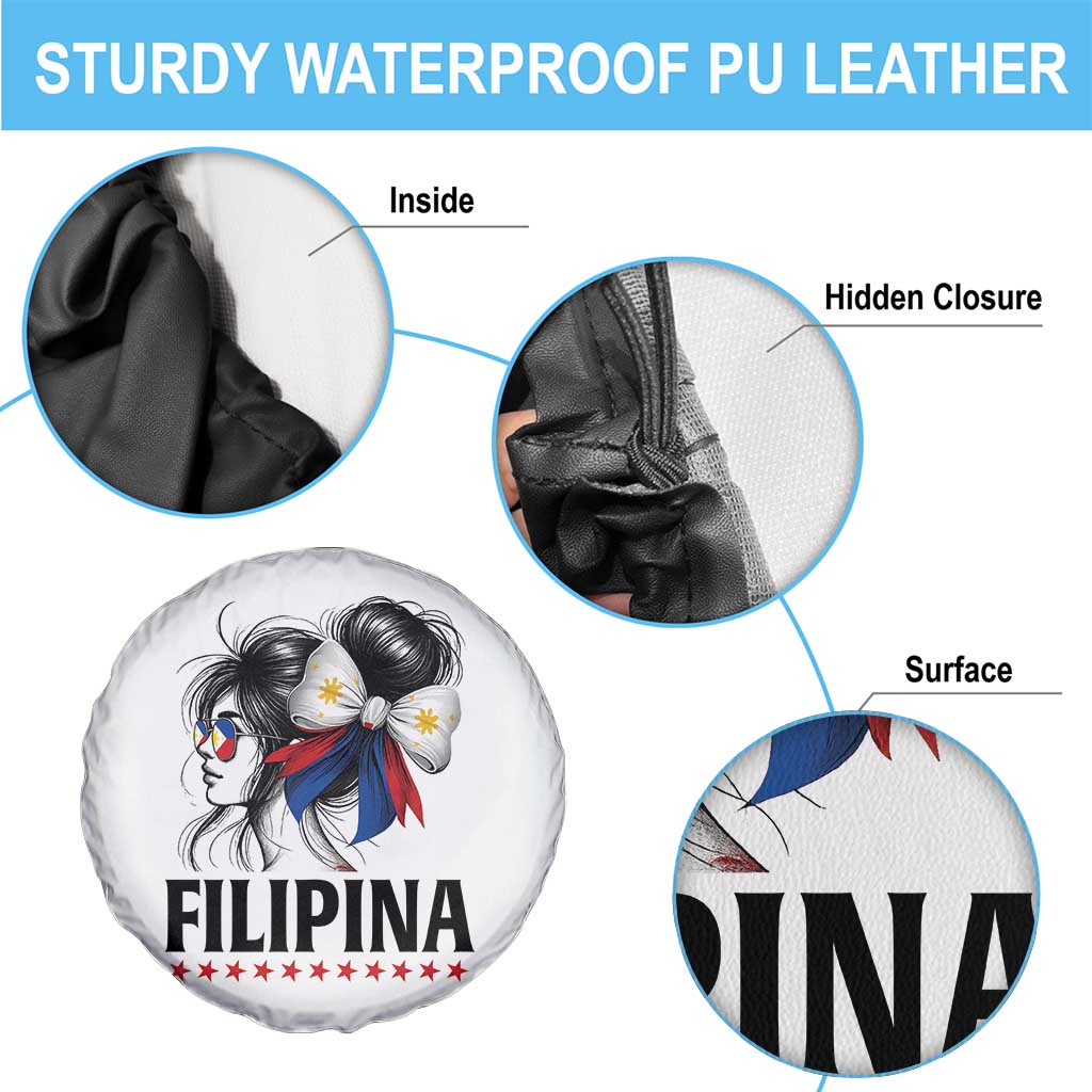 Filipina Girl Philippines Flag Proud Pinay Spare Tire Cover - Wonder Print Shop