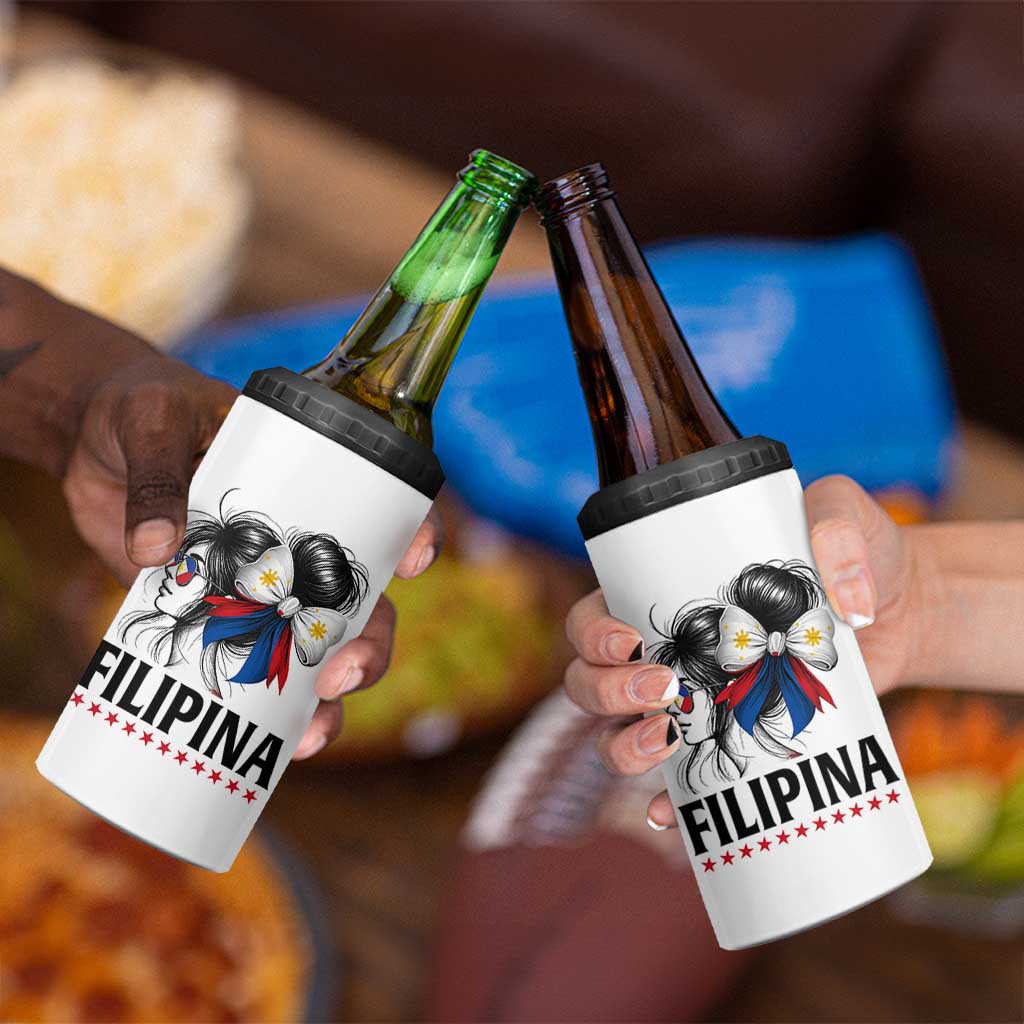 Filipina Girl Philippines Flag Proud Pinay 4 in 1 Can Cooler Tumbler - Wonder Print Shop