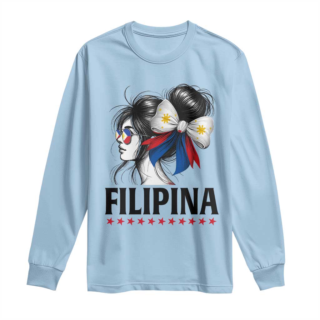 Filipina Girl Philippines Flag Proud Pinay Long Sleeve Shirt - Wonder Print Shop