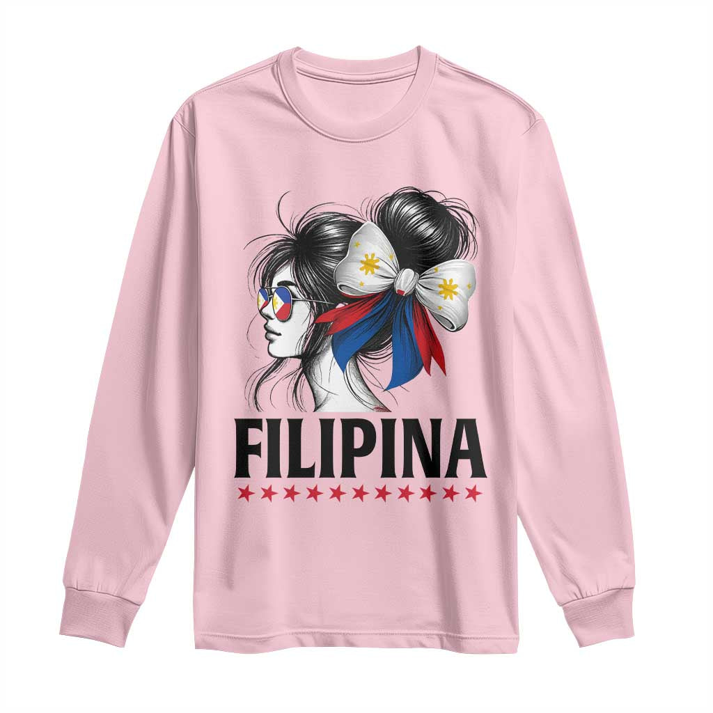 Filipina Girl Philippines Flag Proud Pinay Long Sleeve Shirt - Wonder Print Shop
