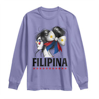 Filipina Girl Philippines Flag Proud Pinay Long Sleeve Shirt - Wonder Print Shop
