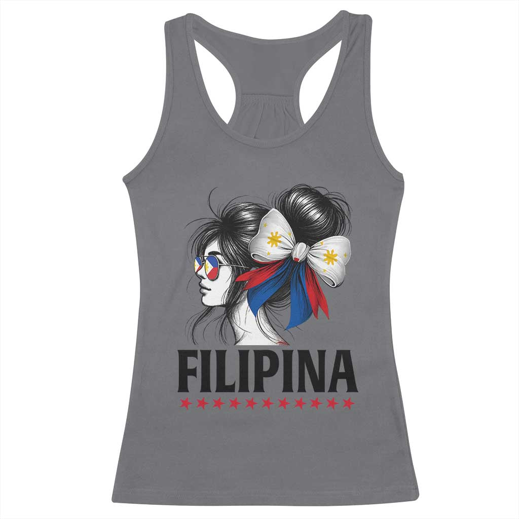 Filipina Girl Philippines Flag Proud Pinay Racerback Tank Top - Wonder Print Shop