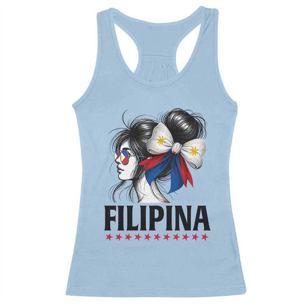Filipina Girl Philippines Flag Proud Pinay Racerback Tank Top - Wonder Print Shop