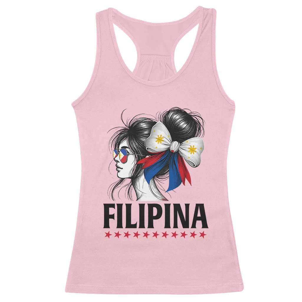Filipina Girl Philippines Flag Proud Pinay Racerback Tank Top - Wonder Print Shop