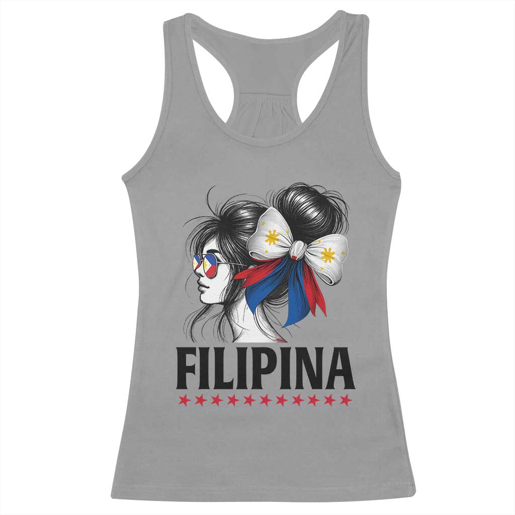 Filipina Girl Philippines Flag Proud Pinay Racerback Tank Top - Wonder Print Shop