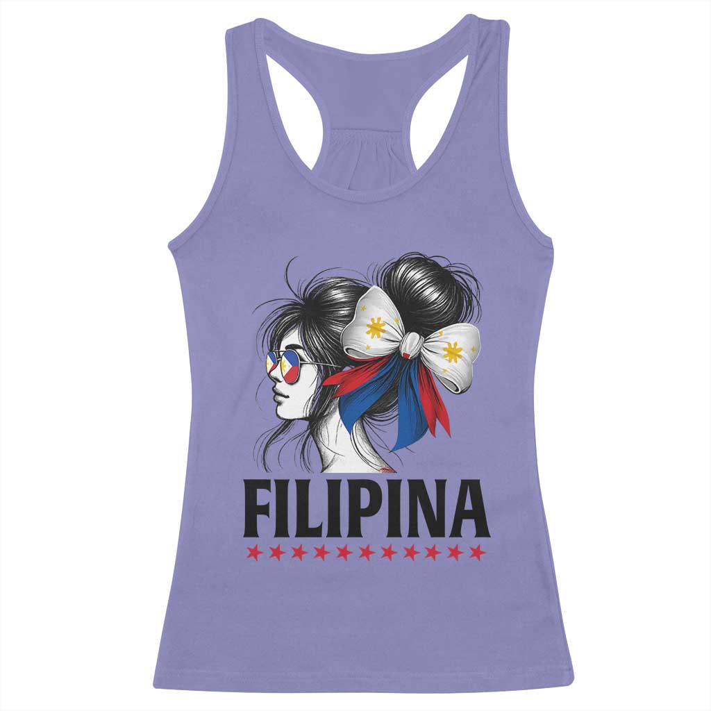 Filipina Girl Philippines Flag Proud Pinay Racerback Tank Top - Wonder Print Shop