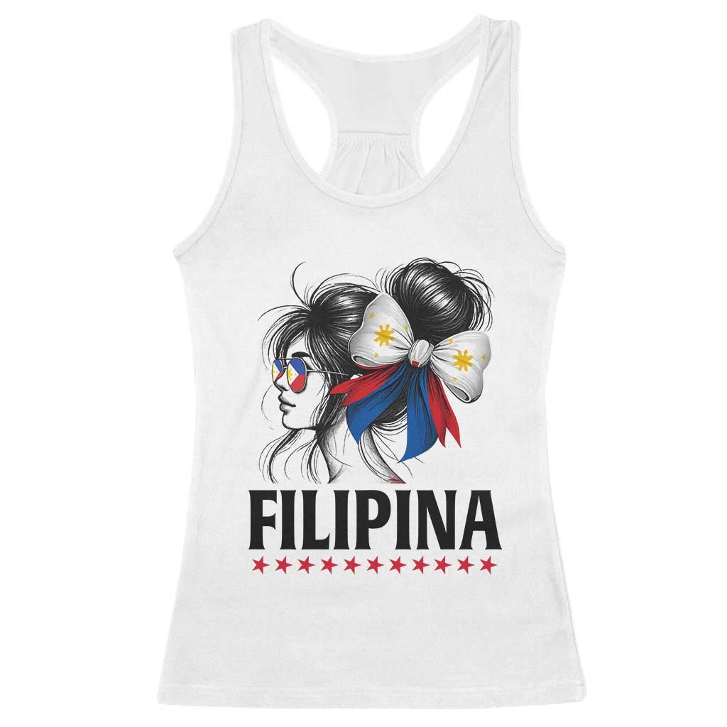 Filipina Girl Philippines Flag Proud Pinay Racerback Tank Top - Wonder Print Shop