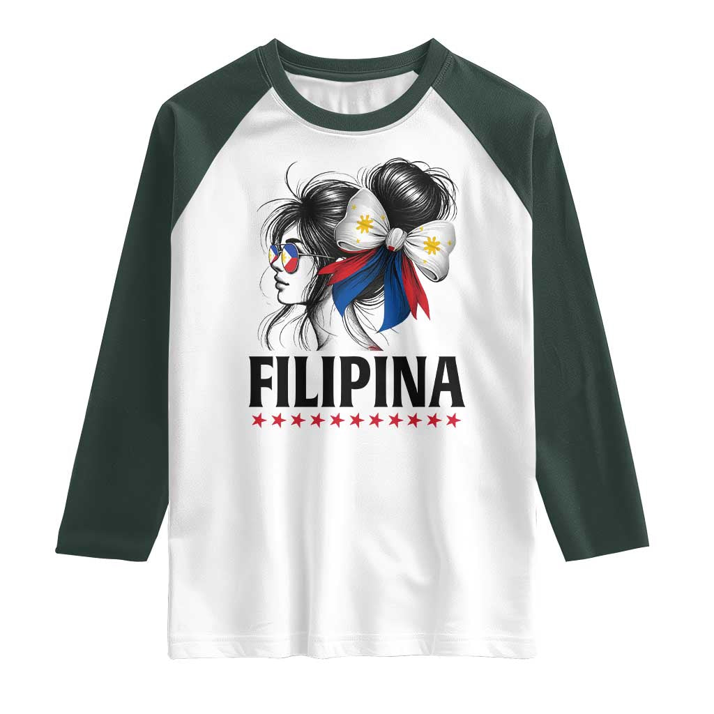 Filipina Girl Philippines Flag Proud Pinay Raglan Shirt - Wonder Print Shop