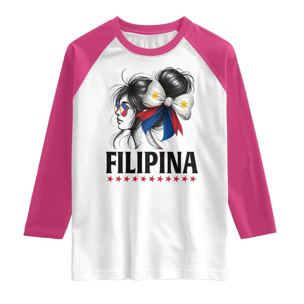 Filipina Girl Philippines Flag Proud Pinay Raglan Shirt - Wonder Print Shop