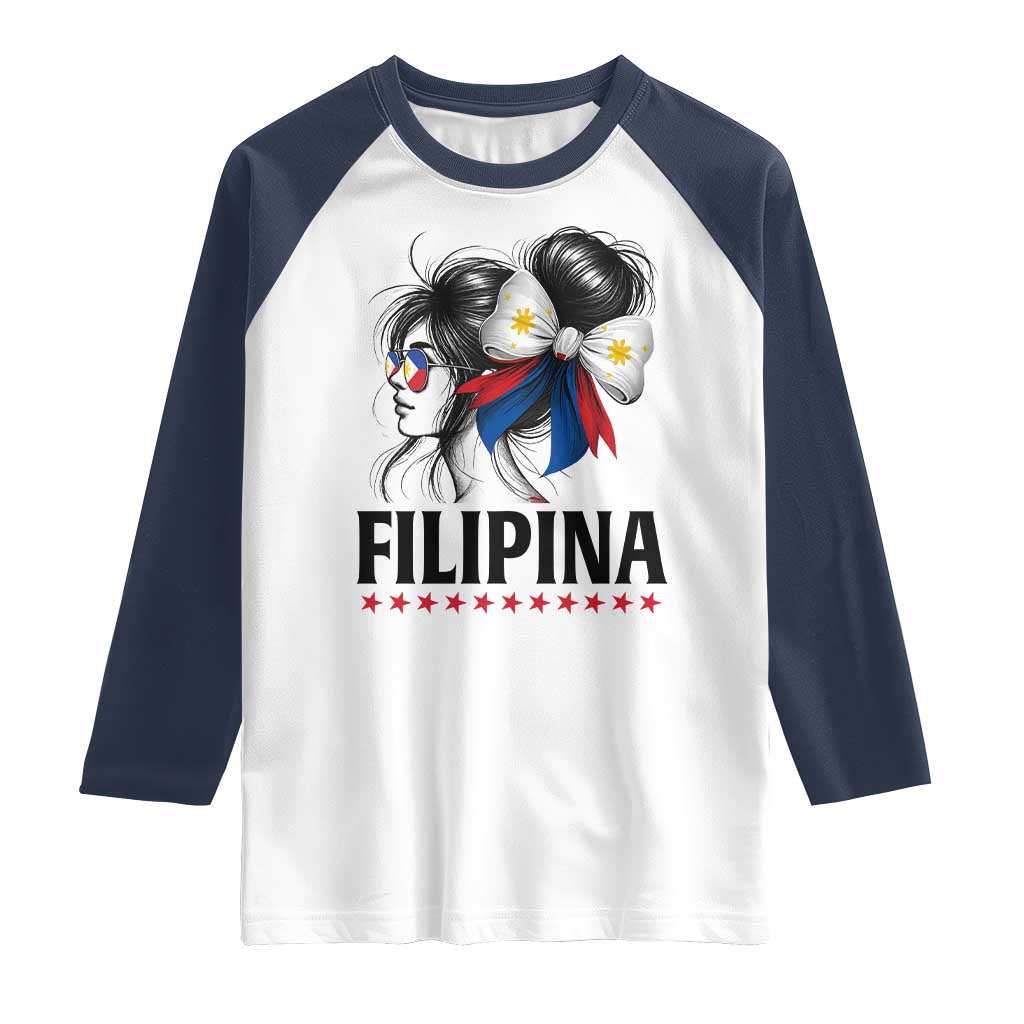 Filipina Girl Philippines Flag Proud Pinay Raglan Shirt - Wonder Print Shop