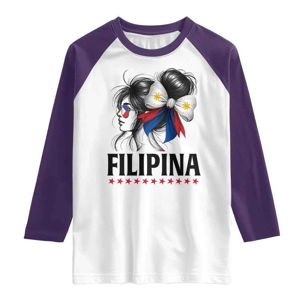 Filipina Girl Philippines Flag Proud Pinay Raglan Shirt - Wonder Print Shop