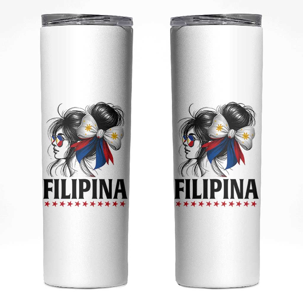 Filipina Girl Philippines Flag Proud Pinay Skinny Tumbler - Wonder Print Shop