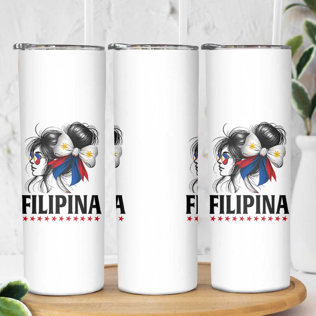 Filipina Girl Philippines Flag Proud Pinay Skinny Tumbler - Wonder Print Shop