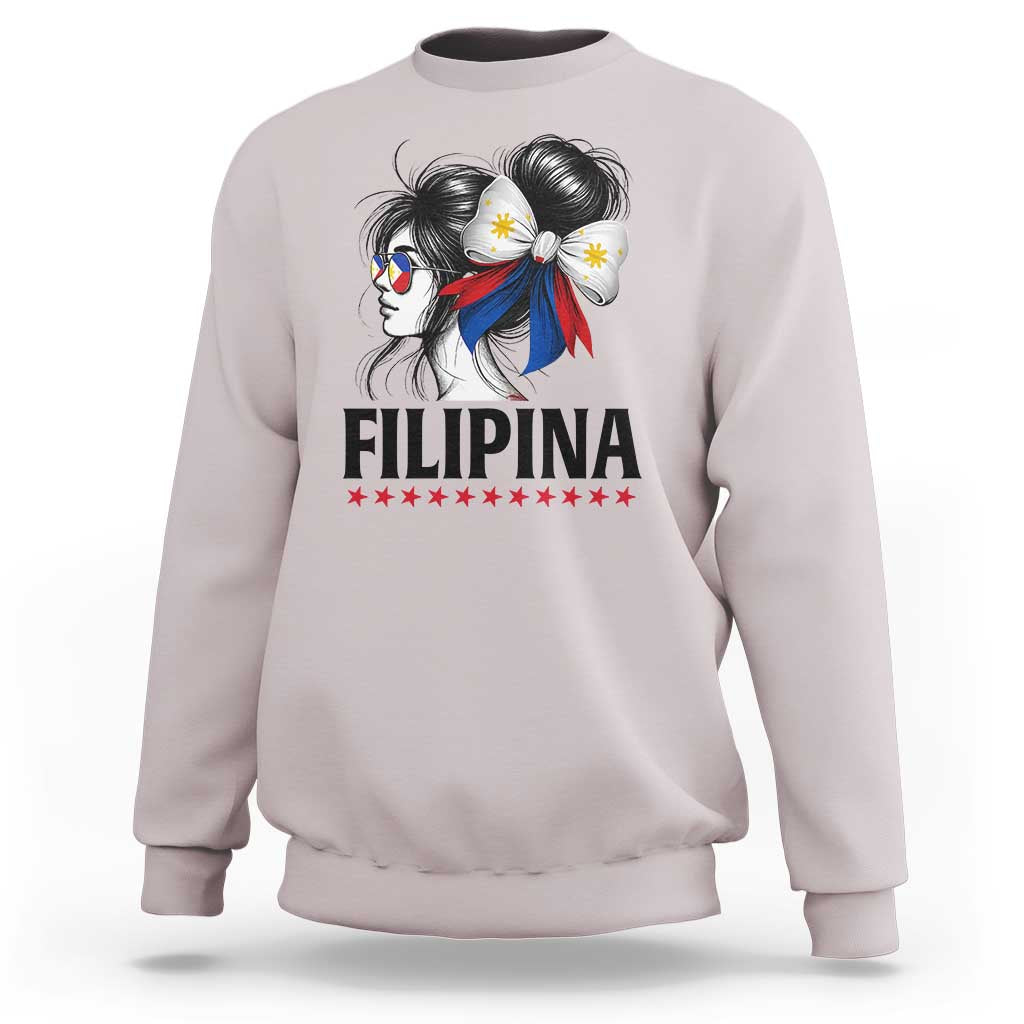 Filipina Girl Philippines Flag Proud Pinay Sweatshirt - Wonder Print Shop