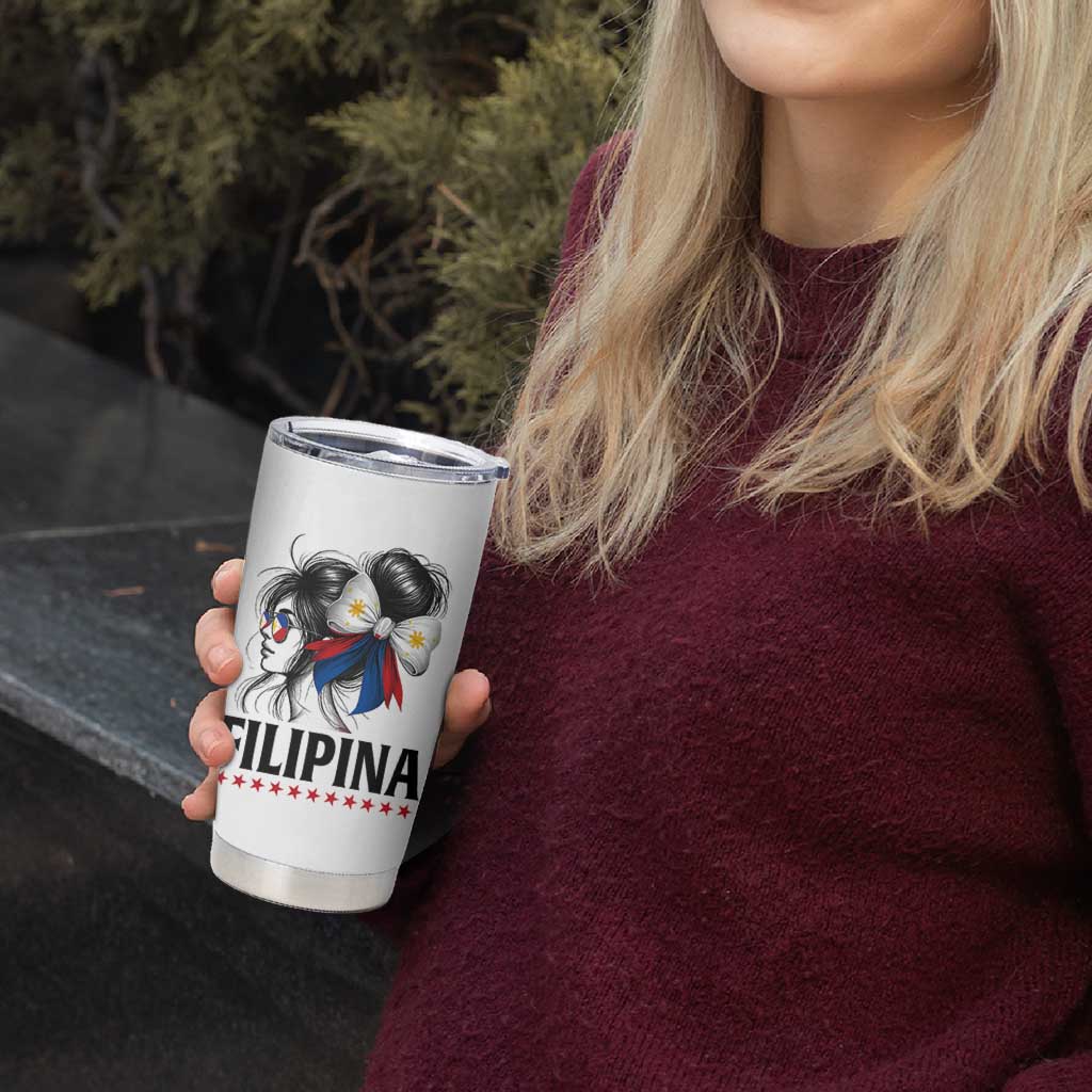 Filipina Girl Philippines Flag Proud Pinay Tumbler Cup - Wonder Print Shop