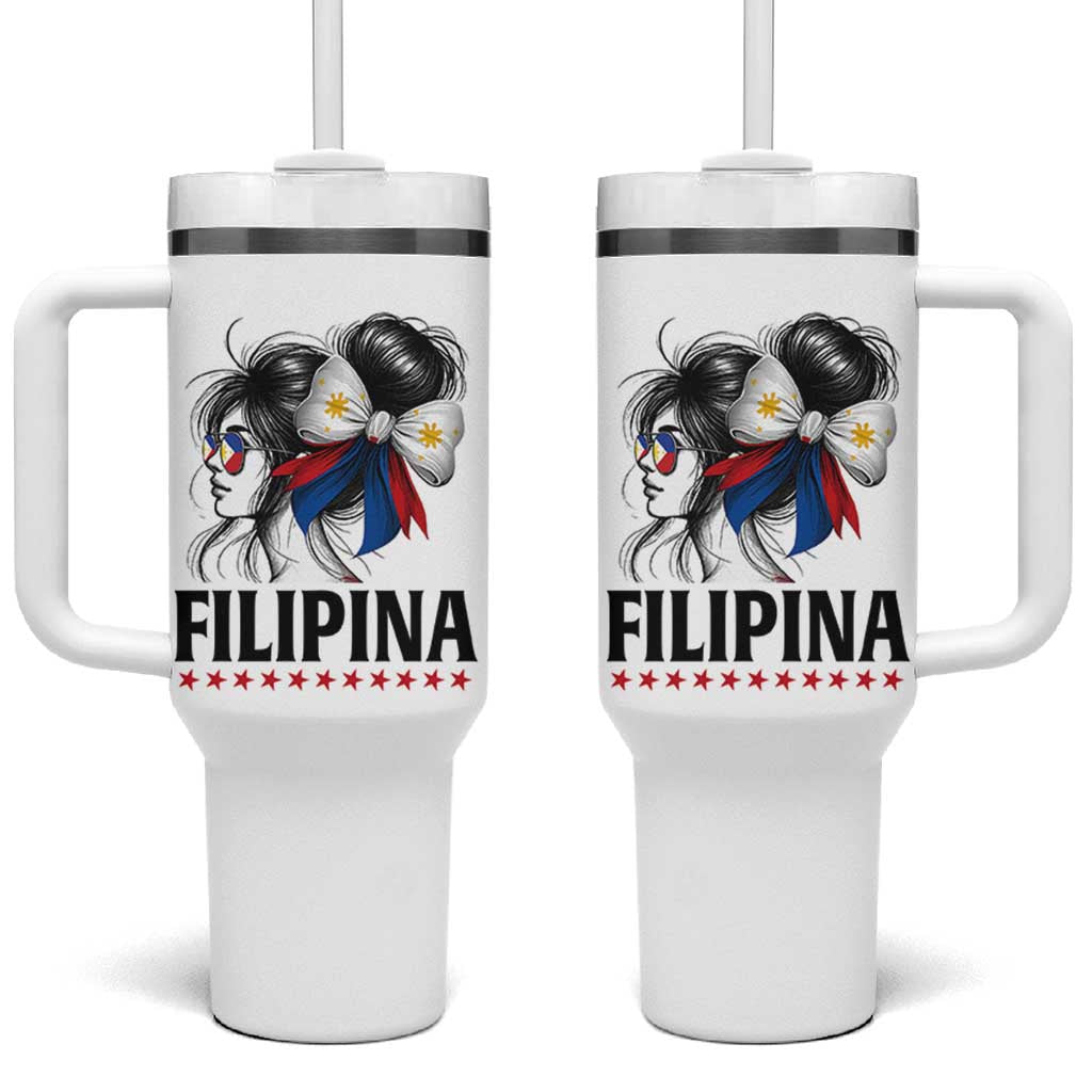 Filipina Girl Philippines Flag Proud Pinay Tumbler With Handle - Wonder Print Shop