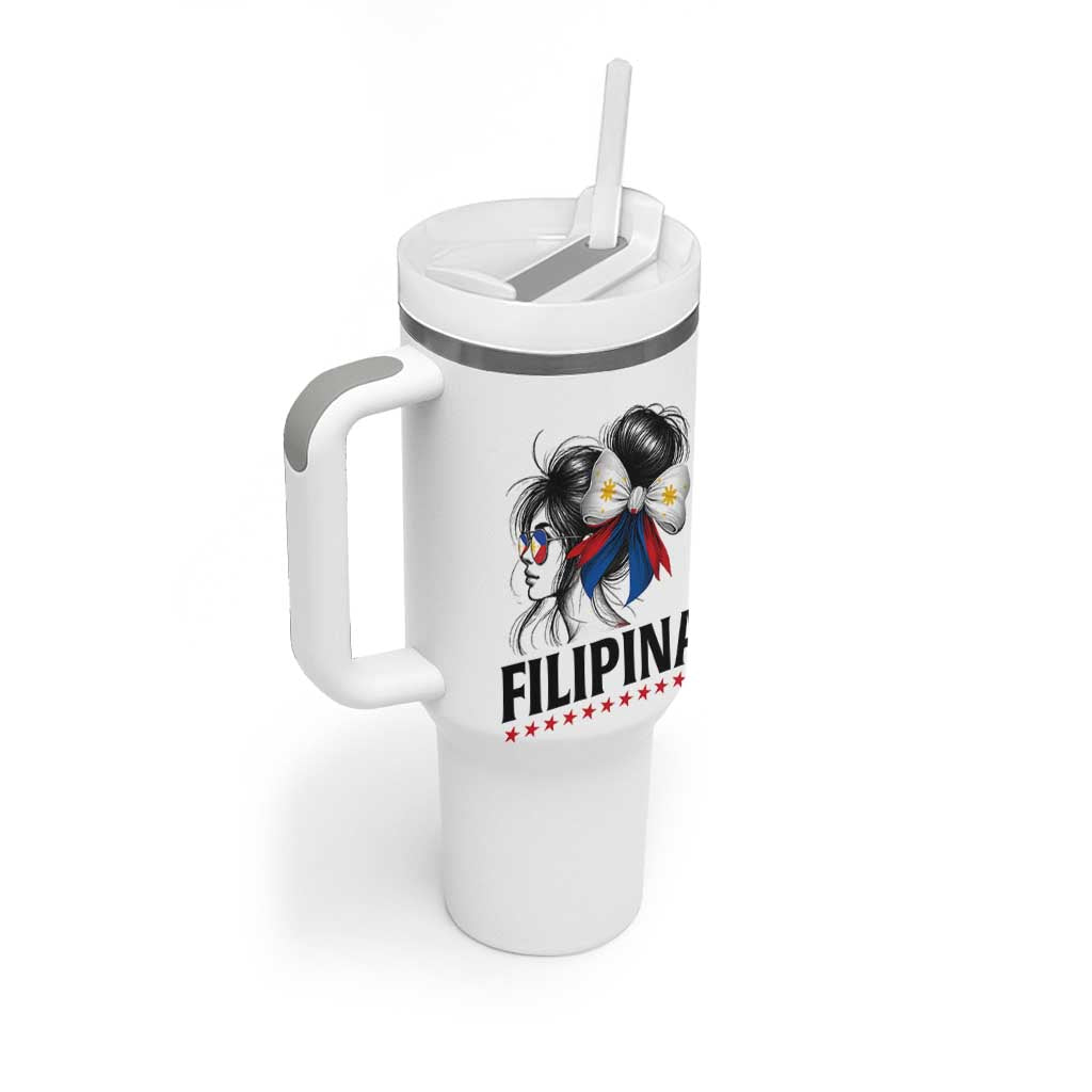 Filipina Girl Philippines Flag Proud Pinay Tumbler With Handle - Wonder Print Shop