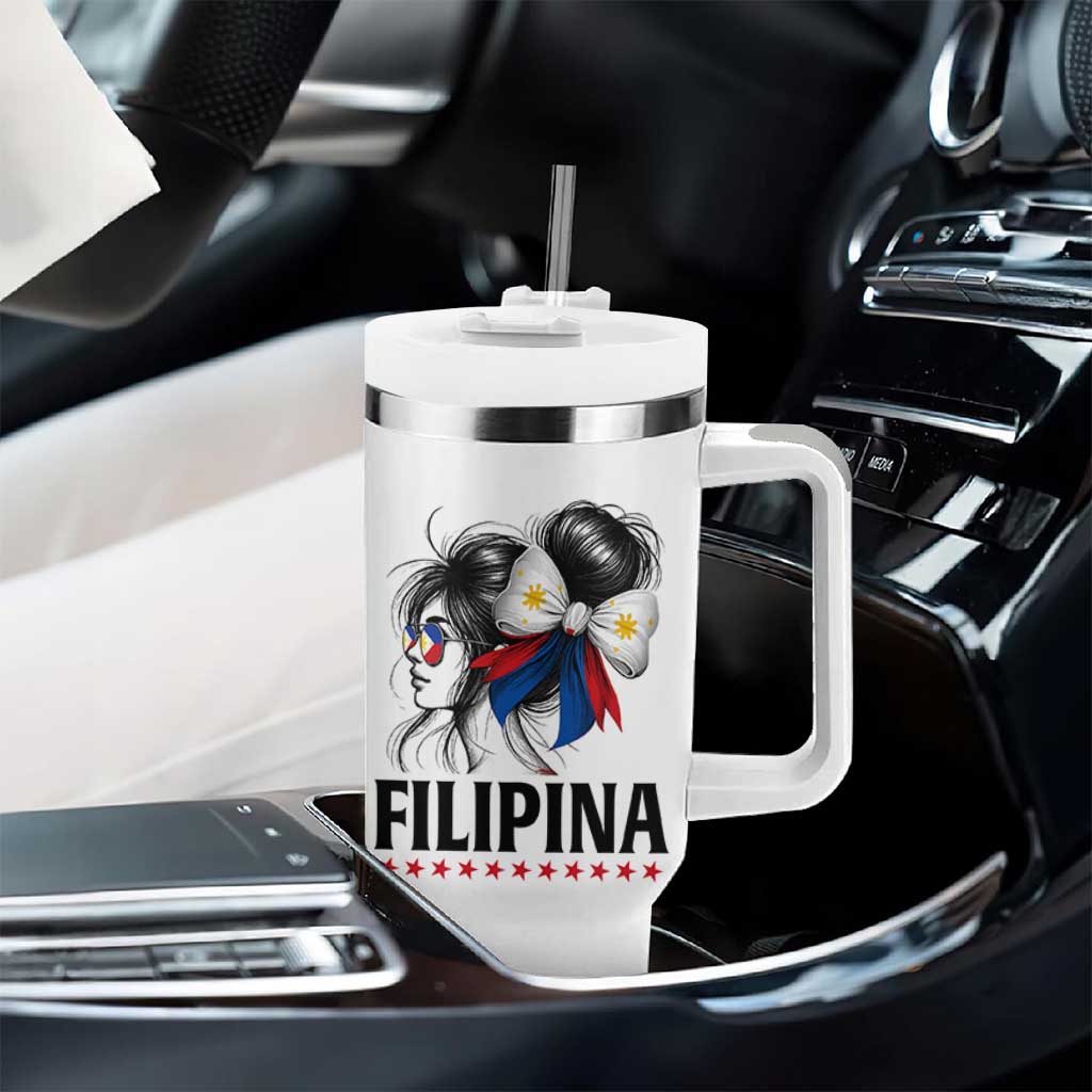 Filipina Girl Philippines Flag Proud Pinay Tumbler With Handle - Wonder Print Shop
