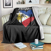 Filipino Pride Throw Blanket Pinoy Vintage Philippines Flag Heart - Wonder Print Shop