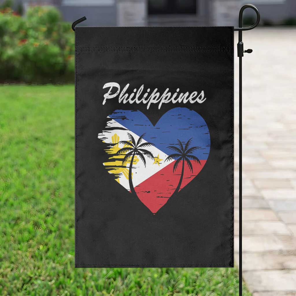 Filipino Pride Garden Flag Pinoy Vintage Philippines Flag Heart - Wonder Print Shop