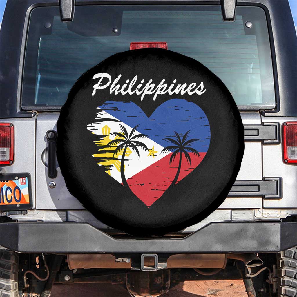 Filipino Pride Spare Tire Cover Pinoy Vintage Philippines Flag Heart - Wonder Print Shop