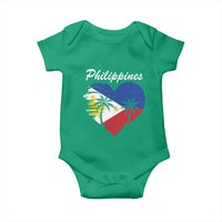 Filipino Pride Baby Onesie Pinoy Vintage Philippines Flag Heart - Wonder Print Shop