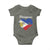 Filipino Pride Baby Onesie Pinoy Vintage Philippines Flag Heart - Wonder Print Shop