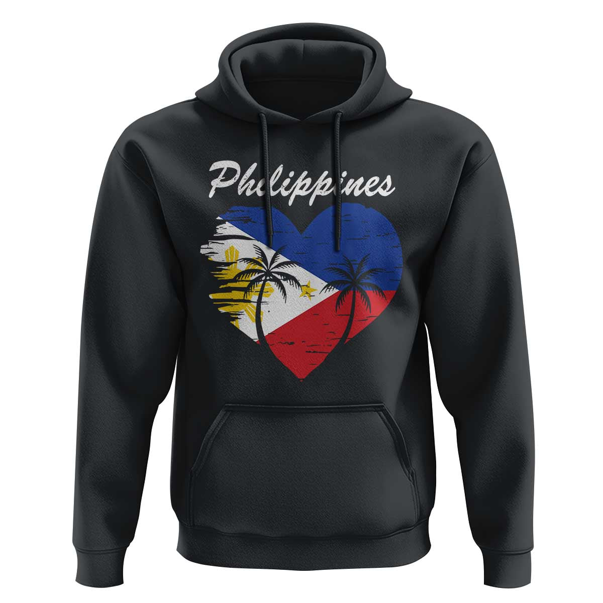 Filipino Pride Hoodie Pinoy Vintage Philippines Flag Heart - Wonder Print Shop